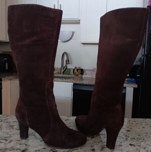 LOFT BELOW THE KNEE BOOTS - DEEP BROWN SUEDE